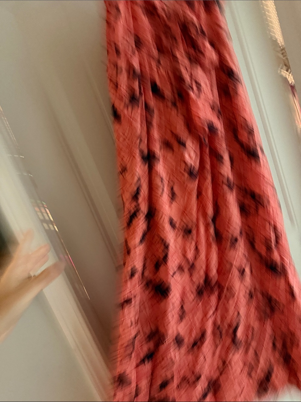 Isabel coral and navy Floral Maternity - Picture 3 of 3